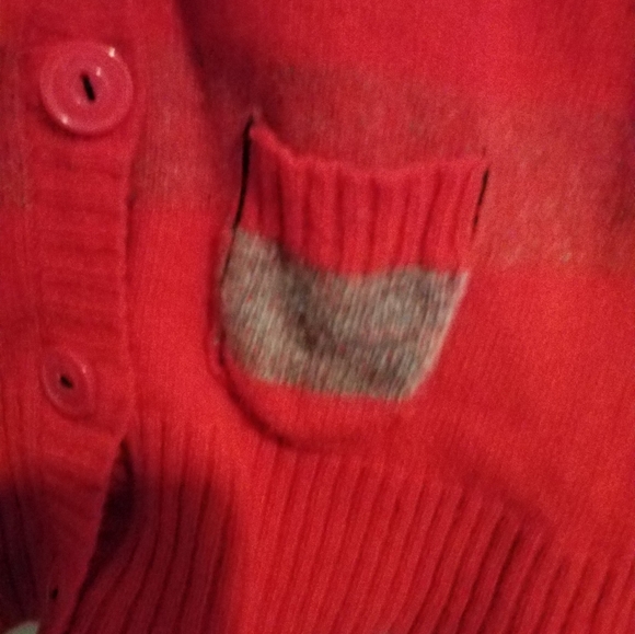 Volcom Red and Gray striped Cardigan Size L - Picture 3 of 3